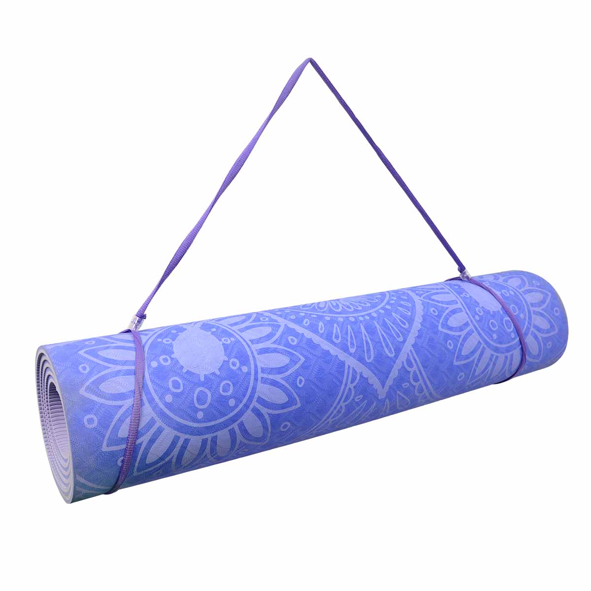 Podložka LIFEFIT YOGA MAT MANDALA DUO, 183x58x0,6cm, modrá