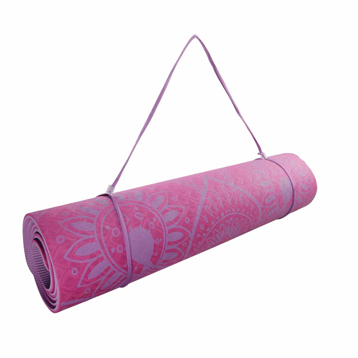 Podložka LIFEFIT YOGA MAT MANDALA DUO, 183x58x0,6cm, bordó