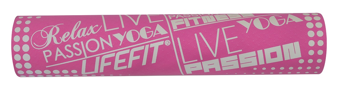 Podložka LIFEFIT YOGA MAT TPE, 183x61x0,4cm, růžová