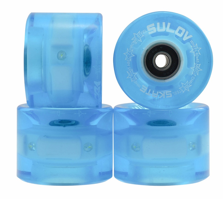 Kolečka Penny board BLUE TRANSPARENT LIGHT 60 x 45mm 85A (sada 4ks)