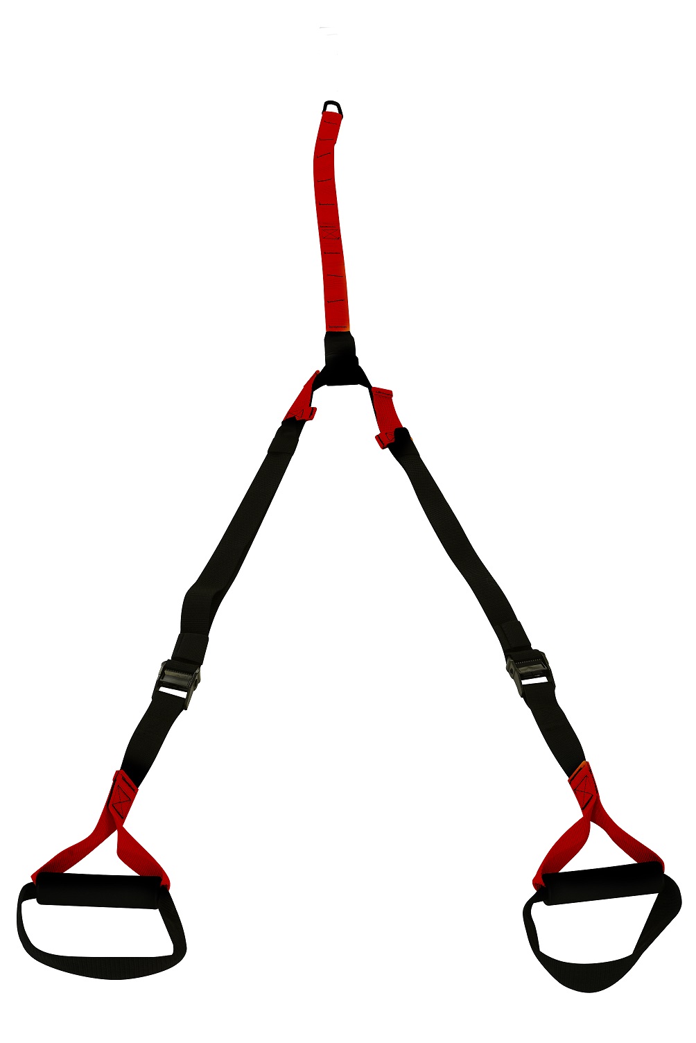 Závěsné posilovací popruhy nastavitelné, černo - červené
