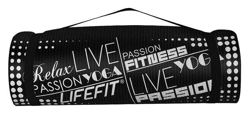 Podložka LIFEFIT YOGA MAT EXKLUZIV PLUS, 180x58x1,5cm, černá