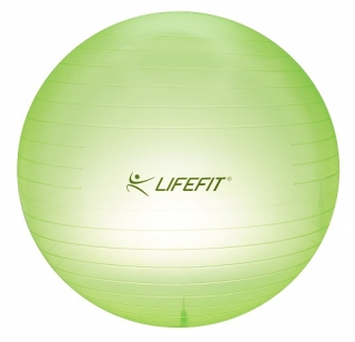 Gymnastický míč LIFEFIT TRANSPARENT 75 cm, sv. zelený